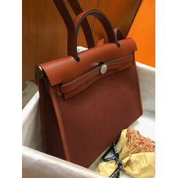 Replica Hermes Burgundy Brown Herbag Zip 31 Bag