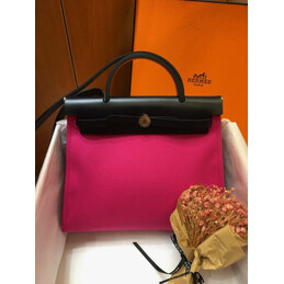 Replica Hermes Fuchsia Black Herbag Zip 31 Bag