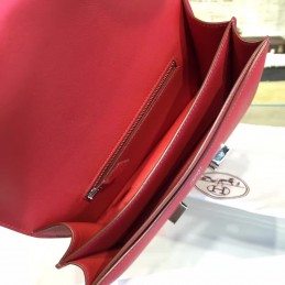 Replica Hermes Red Constance 24 Palladium Hardware Bag