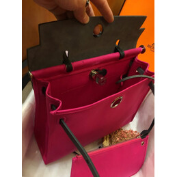 Replica Hermes Fuchsia Black Herbag Zip 31 Bag