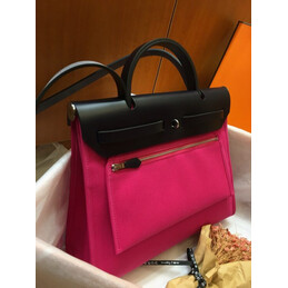 Replica Hermes Fuchsia Black Herbag Zip 31 Bag
