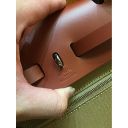 Replica Hermes Olive Green Burgundy Herbag Zip 31 Gold Hardware Bag