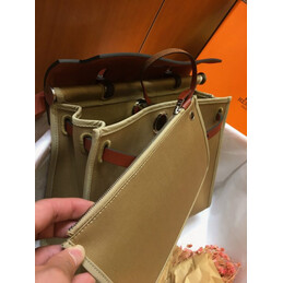 Replica Hermes Olive Green Burgundy Herbag Zip 31 Gold Hardware Bag