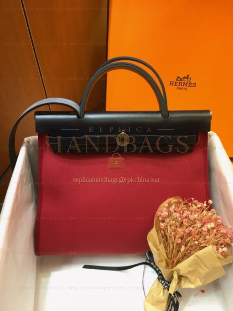 Replica Hermes Red Black Herbag Zip 31 Bag
