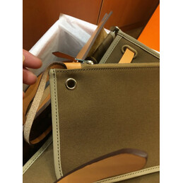 Replica Hermes Dark Olive Green Tan Herbag Zip 31 Bag