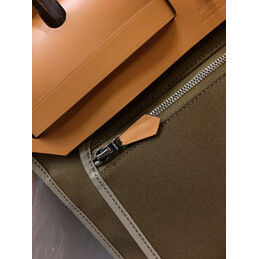 Replica Hermes Dark Olive Green Tan Herbag Zip 31 Bag