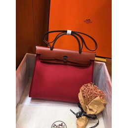Replica Hermes Red Burgundy Herbag Zip 31 Bag