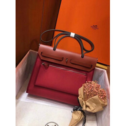 Replica Hermes Red Burgundy Herbag Zip 31 Bag