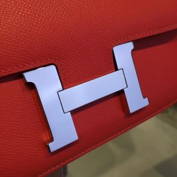 Replica Hermes Red Constance 24 Palladium Hardware Bag
