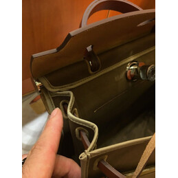 Replica Hermes Dark Olive Green Burgundy Herbag Zip 31 Bag
