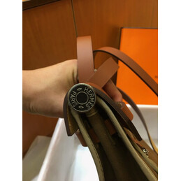 Replica Hermes Dark Olive Green Burgundy Herbag Zip 31 Bag