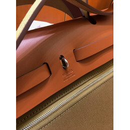 Replica Hermes Dark Olive Green Burgundy Herbag Zip 31 Bag