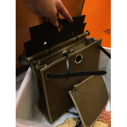 Replica Hermes Olive Green Black Herbag Zip 31 Bag