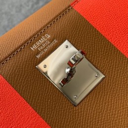 Replica Hermes Tan Coral Colorblock Kelly 28 Bag