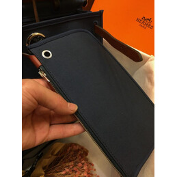 Replica Hermes Navy Blue Tan Herbag Zip 31 Bag