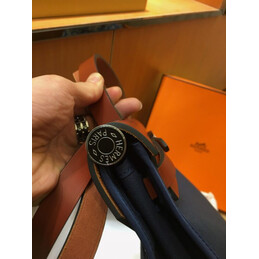 Replica Hermes Navy Blue Tan Herbag Zip 31 Bag