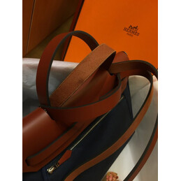 Replica Hermes Navy Blue Tan Herbag Zip 31 Bag