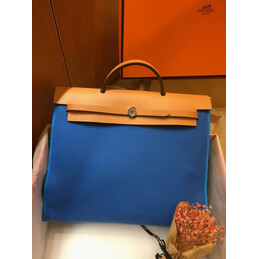 Replica Hermes Blue Tan Herbag Zip 39 Bag