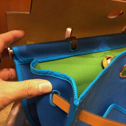 Replica Hermes Blue Tan Herbag Zip 39 Bag