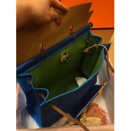 Replica Hermes Blue Tan Herbag Zip 39 Bag