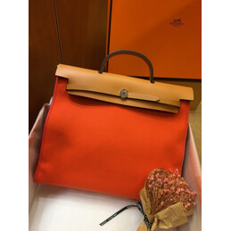 Replica Hermes Red Tan Herbag Zip 39 Bag