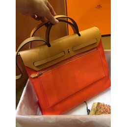 Replica Hermes Red Tan Herbag Zip 39 Bag