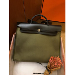Replica Hermes Olive Green Black Herbag Zip 39 Bag