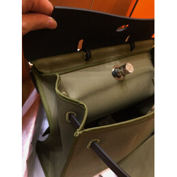 Replica Hermes Olive Green Black Herbag Zip 39 Bag