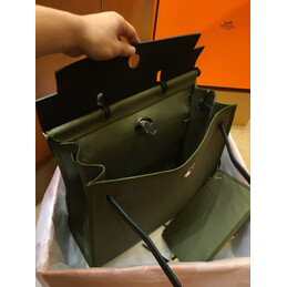 Replica Hermes Olive Green Black Herbag Zip 39 Bag