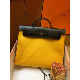 Replica Hermes Yellow Black Herbag Zip 39 Bag