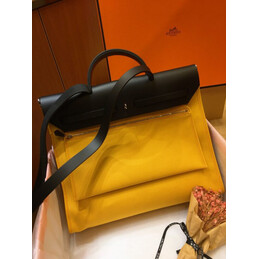 Replica Hermes Yellow Black Herbag Zip 39 Bag