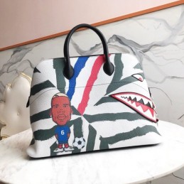 Replica Hermes White Multicolor Character Print Bolide 45 Bag