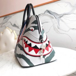 Replica Hermes White Multicolor Character Print Bolide 45 Bag