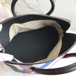 Replica Hermes White Multicolor Character Print Bolide 45 Bag