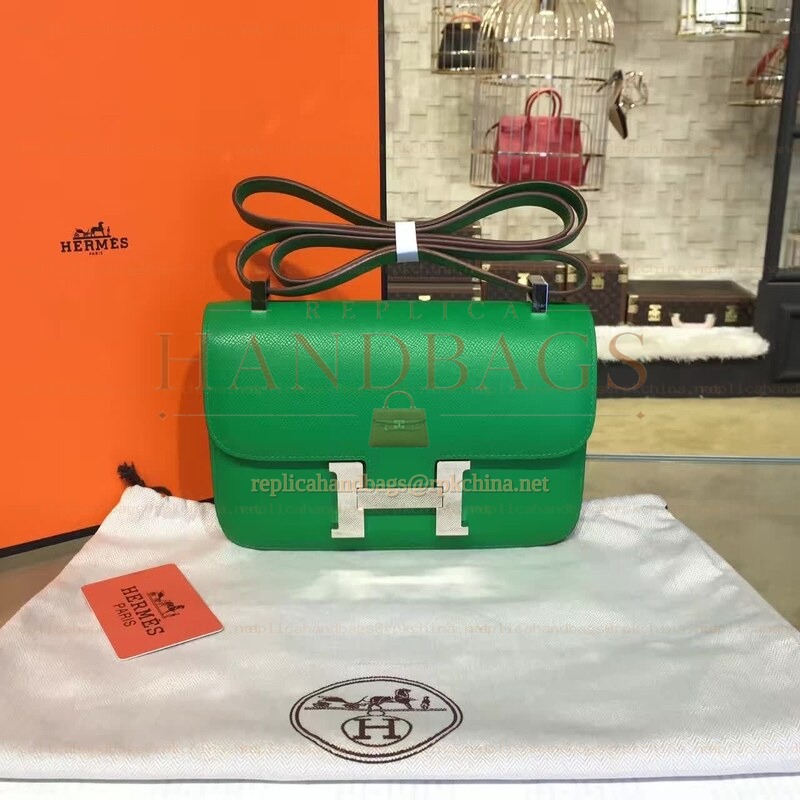 Replica Hermes Green Constance 24 Palladium Hardware Bag