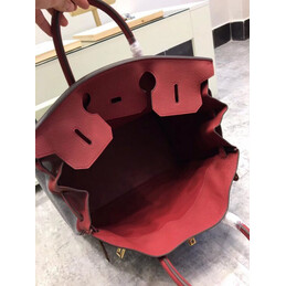 Replica Hermes Gray Felt Burgundy Leather Birkin 40 Bag