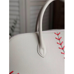Replica Hermes White Baseball Stitch Bolide 45 Bag