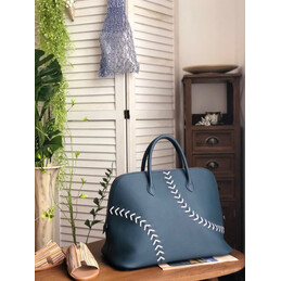 Replica Hermes Navy Blue Baseball Stitch Bolide 45 Bag