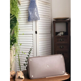 Replica Hermes Taupe Green Stitch Bolide 45 Bag