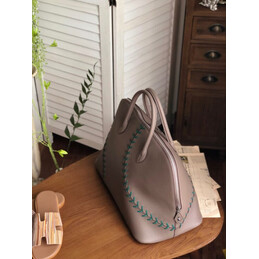 Replica Hermes Taupe Green Stitch Bolide 45 Bag