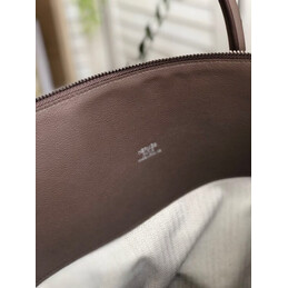 Replica Hermes Taupe Green Stitch Bolide 45 Bag
