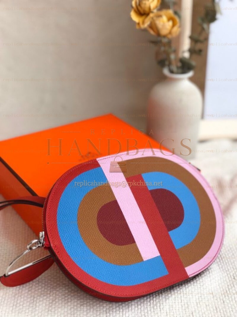 Replica Hermes Pink Red Multicolor In The Loop To Go Pouch
