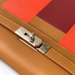 Replica Hermes Tan Coral Colorblock Kelly 28 Bag