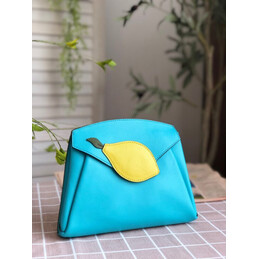 Replica Hermes Turquoise Lemon Charm Hermail Tutti Frutti Pouch