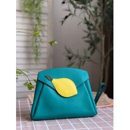 Replica Hermes Teal Lemon Charm Hermail Tutti Frutti Pouch
