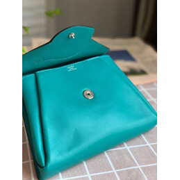 Replica Hermes Teal Lemon Charm Hermail Tutti Frutti Pouch