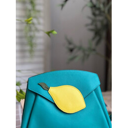 Replica Hermes Teal Lemon Charm Hermail Tutti Frutti Pouch