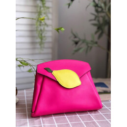 Replica Hermes Fuchsia Lemon Charm Hermail Tutti Frutti Pouch