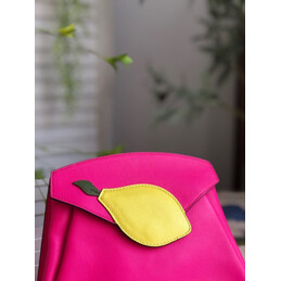 Replica Hermes Fuchsia Lemon Charm Hermail Tutti Frutti Pouch