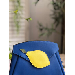 Replica Hermes Blue Lemon Charm Hermail Tutti Frutti Pouch